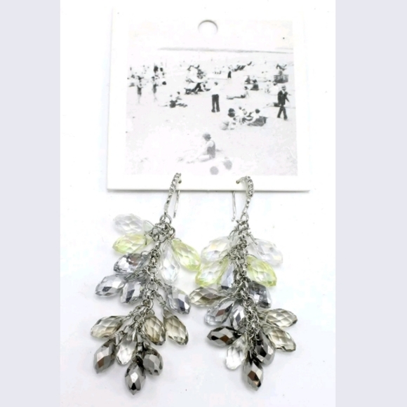 ANTHROPOLOGIE FACETED GLASS DROP EARRINGS - Picture 2 of 5